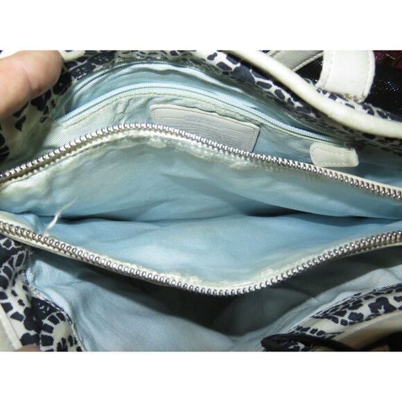 COACH Vintage Black & White Paisley Print Canvas & Leather Tote & wristlet - Picture 12 of 16